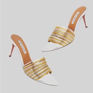 Aquazzura Rendezvous strappy 75mm heeled sandal Sz 40